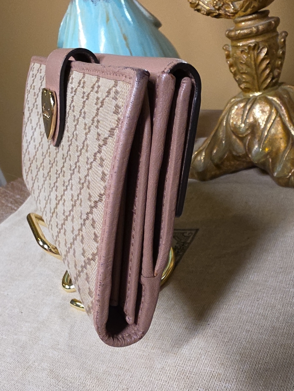 Authentic Gucci "Lovely Heart" Diamante Canvas Continental Wallet Vintage EUC - Picture 6 of 13